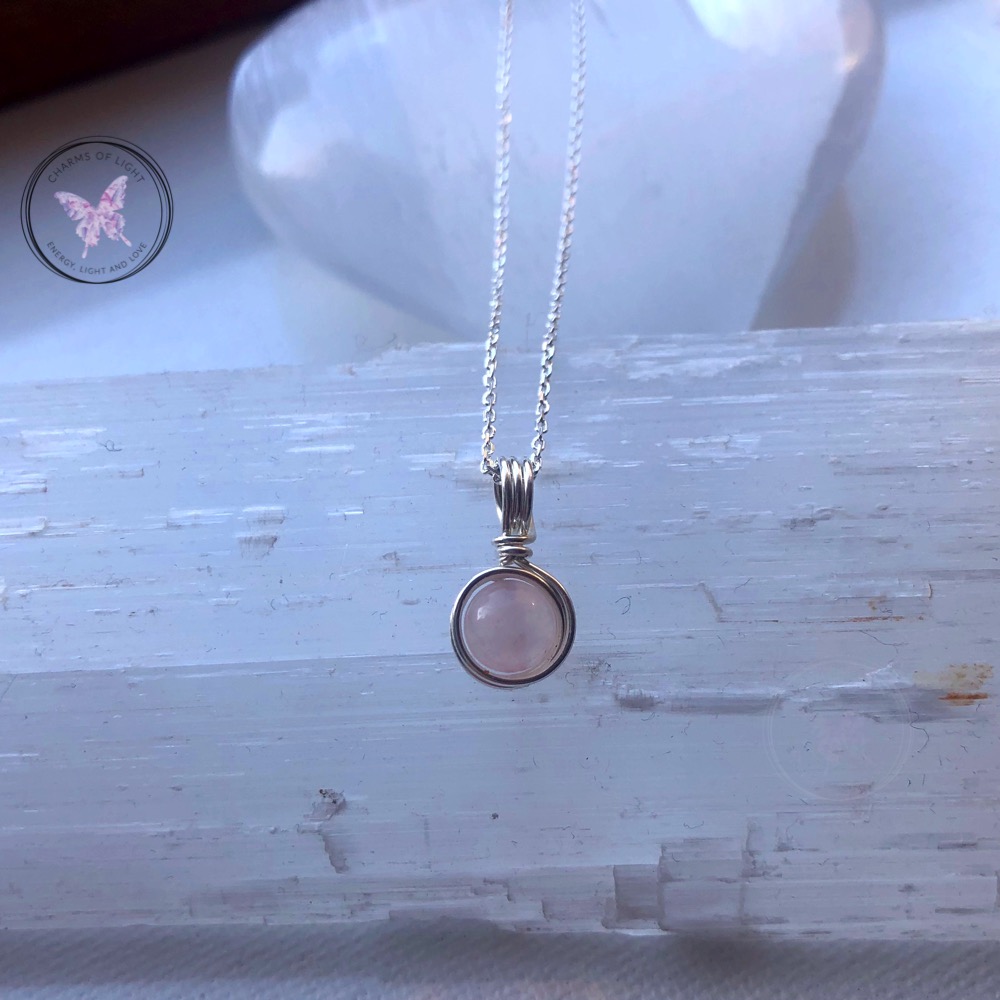 Rose Quartz Silver Pendant